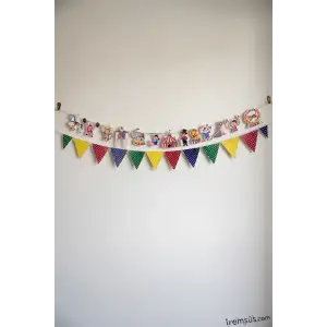 Sirk Tema Doğum Günü Partisi Dekoratif Banner + Üçgen Flama Sirk Konsept Süs