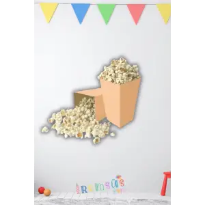 Somon Konsept Renkli Mısır Kutusu Popcorn 8 li Somon Tema Masa Üstü Süslemesi