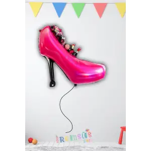 Stiletto Ayakkabı Şekilli Folyo Helyum Balon 84 cm Kadın Doğum Günü Balonu Bride Folyo Balon