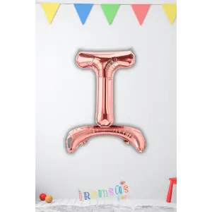 T Harfi Ayaklı Folyo Balon Rose Gold Renk 32