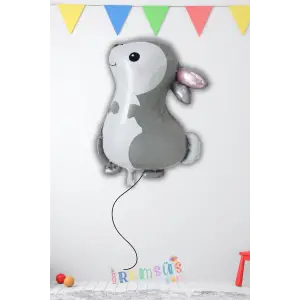Tavşan Figürü Folyo Helyum Balon 53*70 cm Tavşan Tema Parti Süsleme Balonu Hayvan Tema