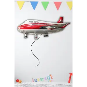 THY Yolcu Uçağı Şekilli Folyo Helyum Balon 22 Uçak Şekilli Uçan Balon