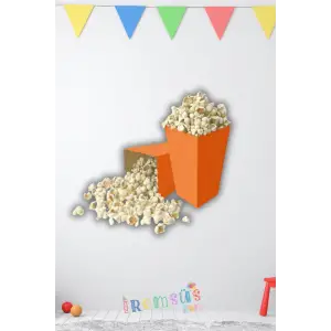 Turuncu Konsept Renkli Mısır Kutusu Popcorn 8 li Turuncu Tema Masa Üstü Süslemesi