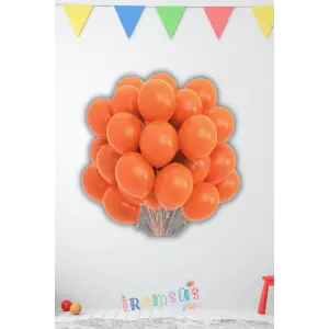 Turuncu Renkli Pastel Ton Lateks Balon 10 Adet Turuncu Konsept Doğum Günü Süsleme Balonu