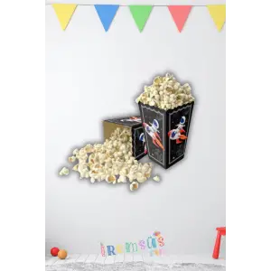 Uzay Konsept Doğum Günü Partisi Popcorn Mısır Kutusu 8 li Uzay Tema Süslemesi
