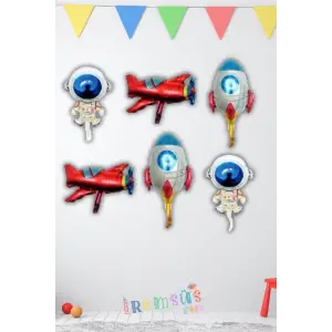 Uzay Konsepti 6 Lı Folyo Balon Seti - 14 Inch