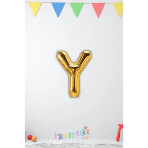 Y Harfi Doğum Günü Gold Renk Folyo Balon 16 36 Cm Y Harf Folyo Balon Gold Konsept