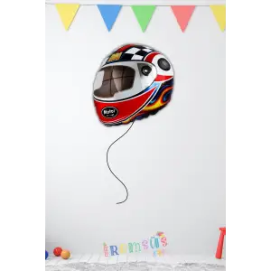 Yarışcı Kaskı Figür Folyo Helyum Balon 55 Cm Yarışcı Konsept Folyo Balon Süsleme