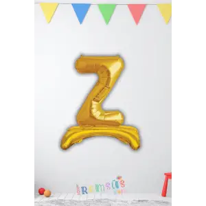 Z Harfi Ayaklı Folyo Balon Gold Renk 32