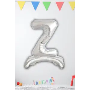 Z Harfi Ayaklı Folyo Balon Gümüş Renk 32