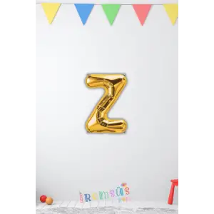 Z Harfi Doğum Günü Gold Renk Folyo Balon 16 36 Cm Z Harf Folyo Balon Gold Konsept