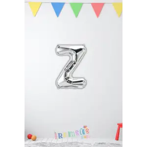 Z Harfi Doğum Günü Gümüş Renk Folyo Balon 16 36 Cm Z Harf Folyo Balon Silver Konsept