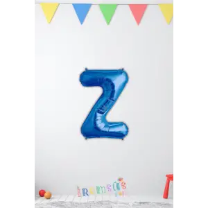 Z Harfi Doğum Günü Mavi Renk Folyo Balon 16 36 Cm Z Harf Folyo Balon Mavi Konsept