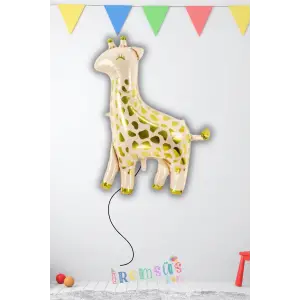 Zürafa Figür Desenli Folyo Helyum Balon 34 76 cm Zürafa Hayvan Figür Folyo Balon