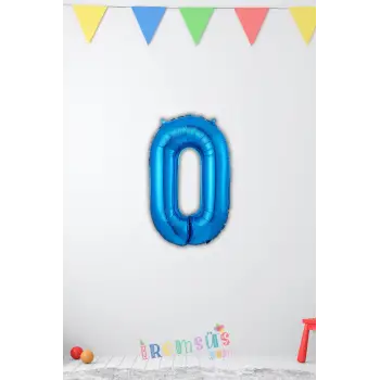 0 Rakam Doğum Günü Partisi Mavi Renk Folyo Balon 16 36 Cm 0 Rakam Folyo Balon Mavi Konsept
