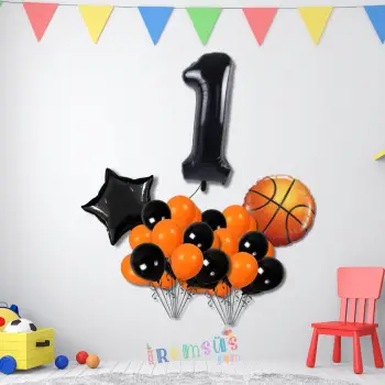 1 Yaş Doğum Günü Partisi Basketbol Tema Balon Süsleme Seti