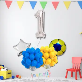 1 Yaş Doğum Günü Partisi Fenerbahçe Tema Balon Süsleme Seti