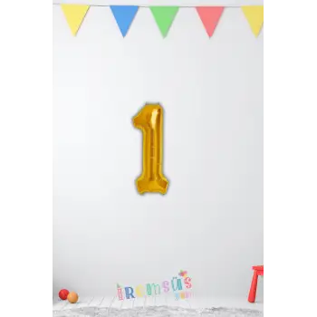1 Yaş Doğum Günü Partisi Gold Renk Folyo Balon 16 36 Cm 1 Rakam Folyo Rakam Balon Altın Konsept