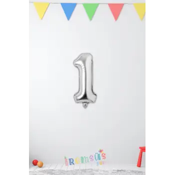 1 Yaş Doğum Günü Partisi Gümüş Renk Folyo Balon 16 36 Cm 1 Rakam Folyo Balon Silver Konsept
