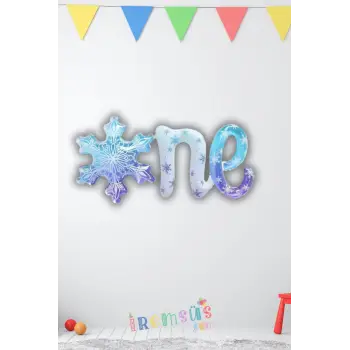 1 Yaş Doğum Günü Partisi Kar Tanesi Konsept Süsleme Balonu 114 Cm 1 Yaş Elsa Tema Süsleme Balon