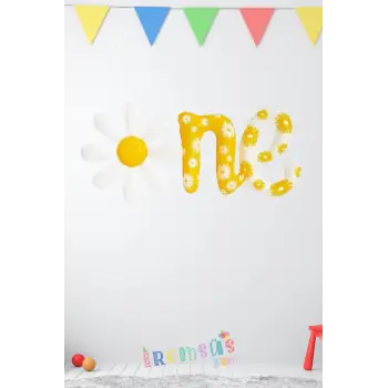 1 Yaş Doğum Günü Partisi Papatya Konsept Süsleme Balonu 117 Cm 1 Yaş papatya Tema Süsleme Balon