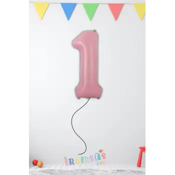 1 Yaş Doğum Günü Pembe Renk Folyo Helyum Balon 34 76 Cm 1 Yaş Folyo Balon