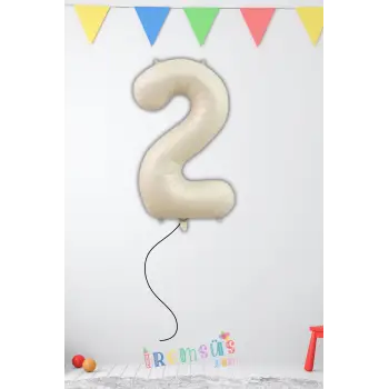 2 Yaş Doğum Günü Krem Renk Folyo Helyum Balon 34 76 Cm 2 Rakam Folyo Balon Balon Retro Renk