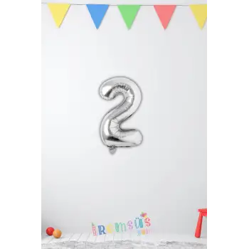 2 Yaş Doğum Günü Partisi Gümüş Renk Folyo Balon 16 36 Cm 2 Rakam Folyo Balon Silver Konsept