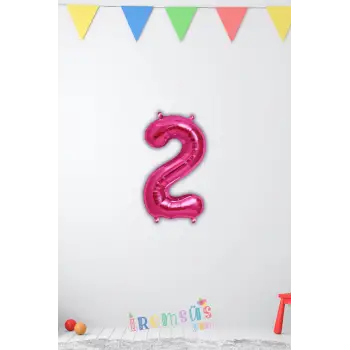 2 Yaş Doğum Günü Partisi Pembe Renk Folyo Balon 16 36 Cm 2 Rakam Folyo Balon Pembe Konsept