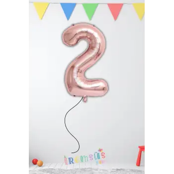 2 Yaş Doğum Günü Rose Renk Folyo Helyum Balon 34 76 Cm 2 Yaş Folyo Balon
