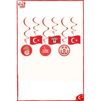 23 Nisan 6lı Tavan Sarkıt Süs