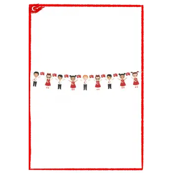 23 Nisan Çocuklu Dekoratif Banner Süsleme 165 cm Milli Bayram Süsleme