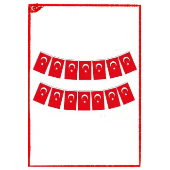 29 ekim Süsleme 50 li İpli Büyük Boy Türk Bayrak Flama