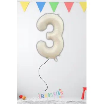 3 Yaş Doğum Günü Krem Renk Folyo Helyum Balon 34 76 Cm 3 Rakam Folyo Balon Balon Retro Renk