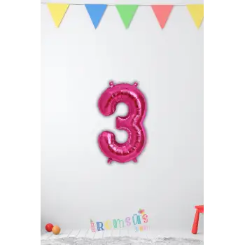 3 Yaş Doğum Günü Partisi Pembe Renk Folyo Balon 16 36 Cm 3 Rakam Folyo Balon Pembe Konsept
