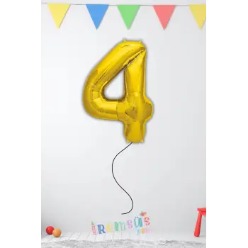 4 Yaş Doğum Günü Gold Renk Folyo Helyum Balon 34 76 Cm 1 Yaş Folyo Balon