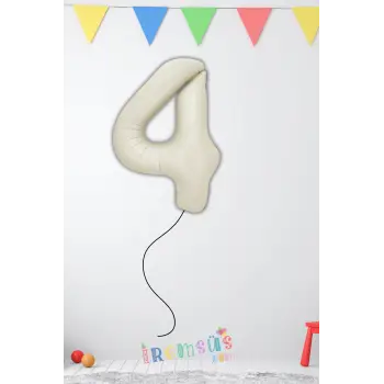 4 Yaş Doğum Günü Krem Renk Folyo Helyum Balon 34 76 Cm 4 Rakam Folyo Balon Balon Retro Renk
