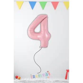 4 Yaş Doğum Günü Pembe Renk Folyo Helyum Balon 34 76 Cm 4 Yaş Folyo Balon