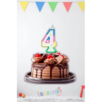 4 Yaş Rakam Renkli Mum