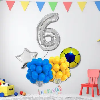 6 Yaş Doğum Günü Partisi Fenerbahçe Tema Balon Süsleme Seti