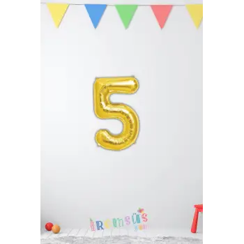 5 Yaş Doğum Günü Partisi Gold Renk Folyo Balon 16 36 Cm 5 Rakam Folyo Rakam Balon Altın Konsept