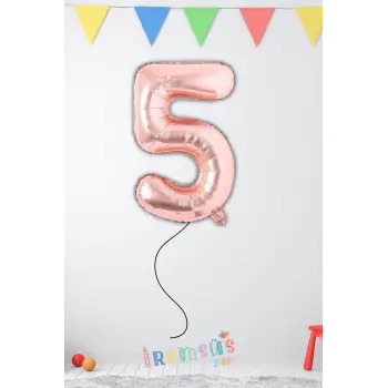 5 Yaş Doğum Günü Rose Renk Folyo Helyum Balon 34 76 Cm 5 Yaş Folyo Balon