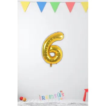 6 Yaş Doğum Günü Partisi Gold Renk Folyo Balon 16 36 Cm 6 Rakam Folyo Rakam Balon Altın Konsept