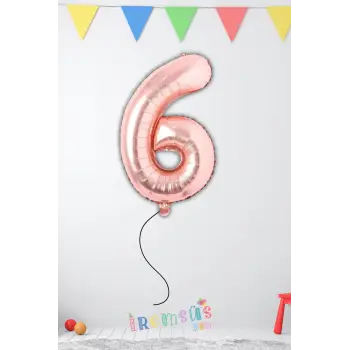 6 Yaş Doğum Günü Rose Renk Folyo Helyum Balon 34 76 Cm 6 Yaş Folyo Balon