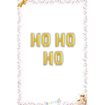 Yeni Yıl Süsleme Gold Renk Ho Ho Ho Harf Balon Seti 36 Cm Yılbaşı Partisi Süsleme Balonu