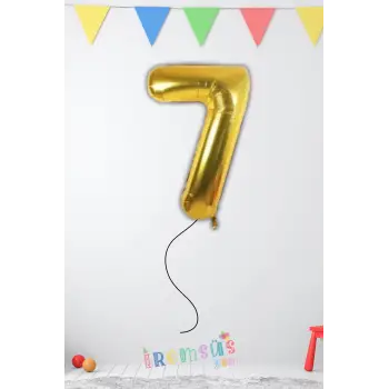 7 Yaş Doğum Günü Gold Renk Folyo Helyum Balon 34 76 Cm 7 Yaş Folyo Balon