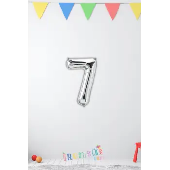 7 Yaş Doğum Günü Partisi Gümüş Renk Folyo Balon 16 36 Cm 7 Rakam Folyo Balon Silver Konsept