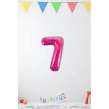 7 Yaş Doğum Günü Partisi Pembe Renk Folyo Balon 16 36 Cm 7 Rakam Folyo Balon Pembe Konsept