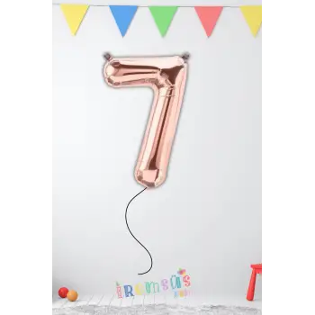 7 Yaş Doğum Günü Rose Renk Folyo Helyum Balon 34 76 Cm 7 Yaş Folyo Balon