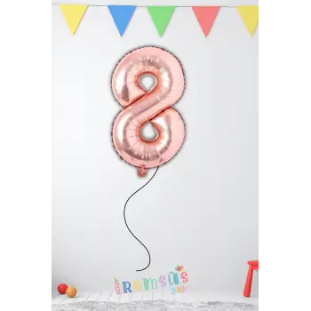 8 Yaş Doğum Günü Rose Renk Folyo Helyum Balon 34 76 Cm 8 Yaş Folyo Balon